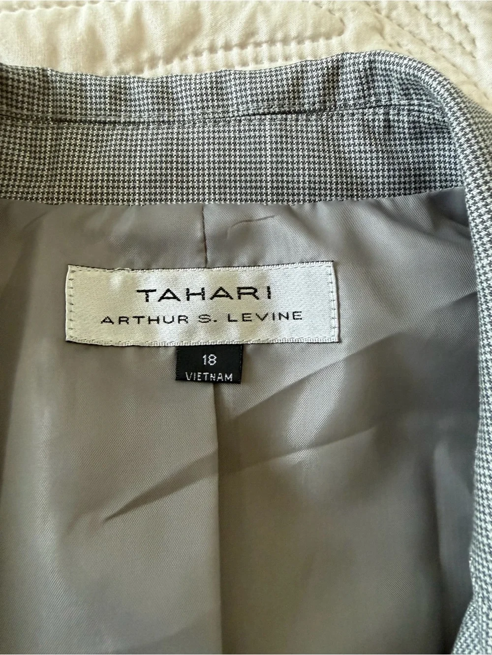 Tahari Light Gray Pinstripe Women's Blazer